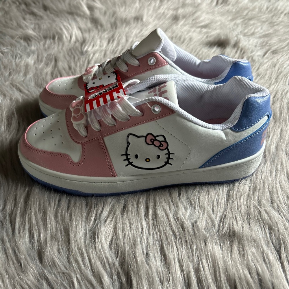 Hello Kitty‎ By Sanrio Sneakers Womens Size 9 White Blue Lace Up Shoes